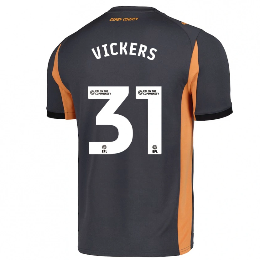 Danxen Homme Maillot Josh Vickers #31 Gris Orange Noir Tenues Extérieur 2025/26 T-Shirt