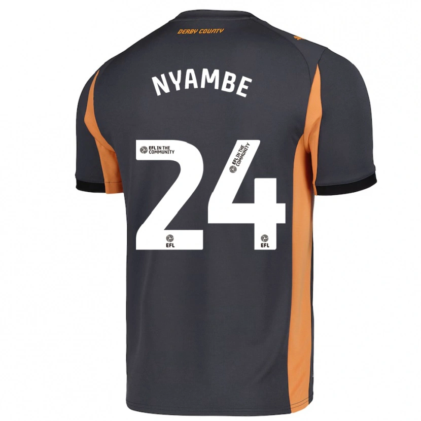 Danxen Homme Maillot Ryan Nyambe #24 Gris Orange Noir Tenues Extérieur 2025/26 T-Shirt
