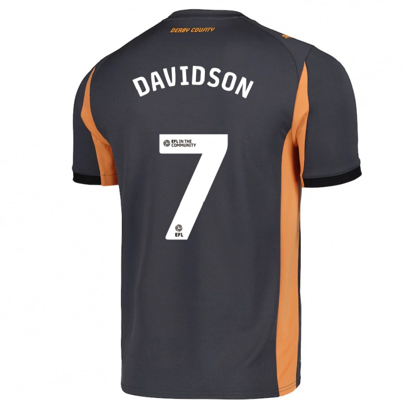 Danxen Homme Maillot Jayden Davidson #7 Gris Orange Noir Tenues Extérieur 2025/26 T-Shirt