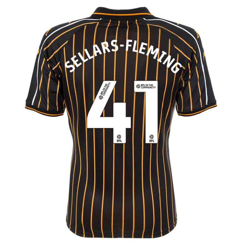Danxen Homme Maillot Tyrell Sellars-Fleming #41 Blanc Noir Tenues Extérieur 2025/26 T-Shirt