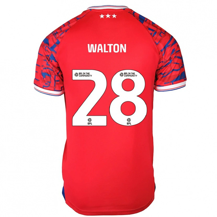 Danxen Homme Maillot Christian Walton #28 Rouge Bleu Tenues Extérieur 2025/26 T-Shirt