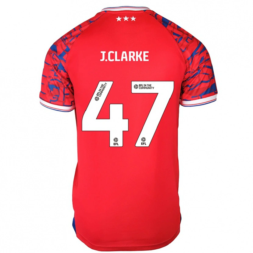 Danxen Homme Maillot Jack Clarke #47 Rouge Bleu Tenues Extérieur 2025/26 T-Shirt