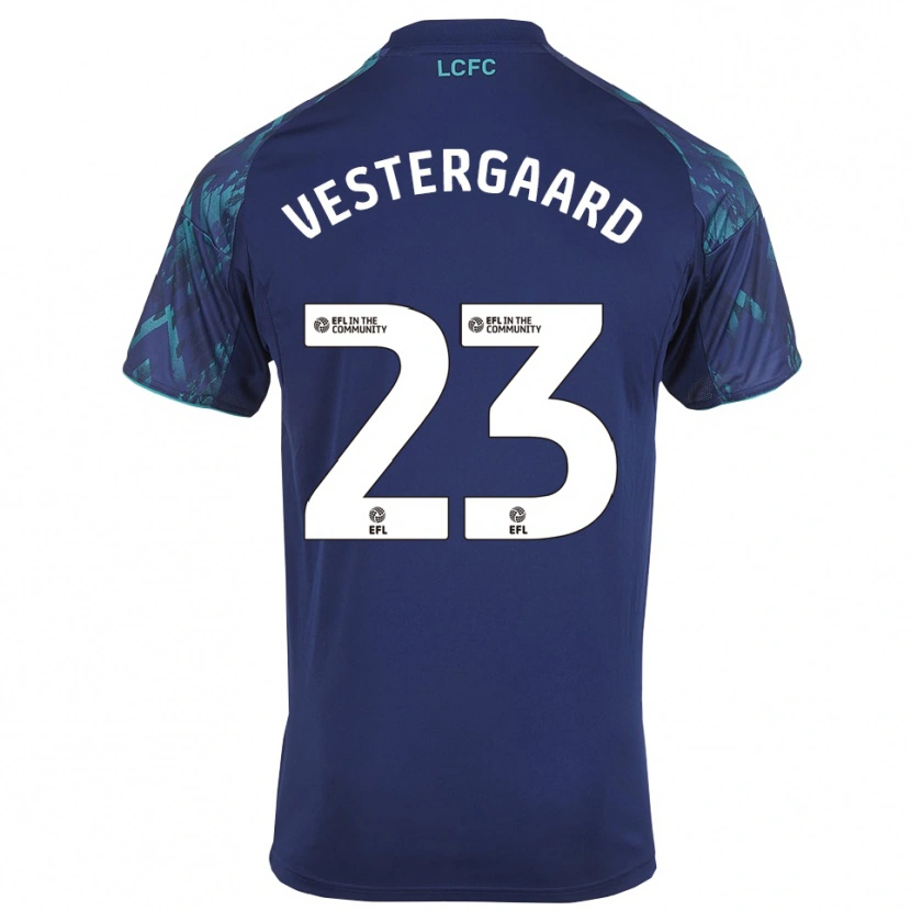 Danxen Homme Maillot Jannik Vestergaard #23 Marine Vert Blanc Tenues Extérieur 2025/26 T-Shirt