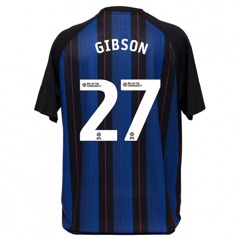 Danxen Homme Maillot Georgia Gibson #27 Bleu Noir Tenues Extérieur 2025/26 T-Shirt