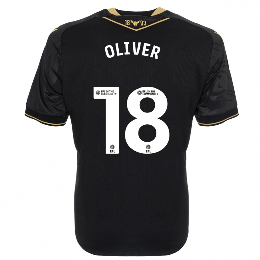 Danxen Homme Maillot Taome Oliver #18 Noir Or Tenues Extérieur 2025/26 T-Shirt