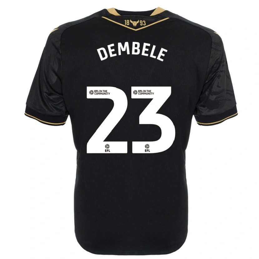 Danxen Homme Maillot Siriki Dembélé #23 Noir Or Tenues Extérieur 2025/26 T-Shirt