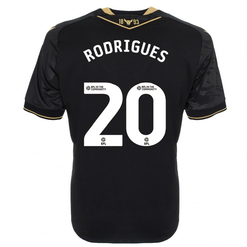 Danxen Homme Maillot Rúben Rodrigues #20 Noir Or Tenues Extérieur 2025/26 T-Shirt
