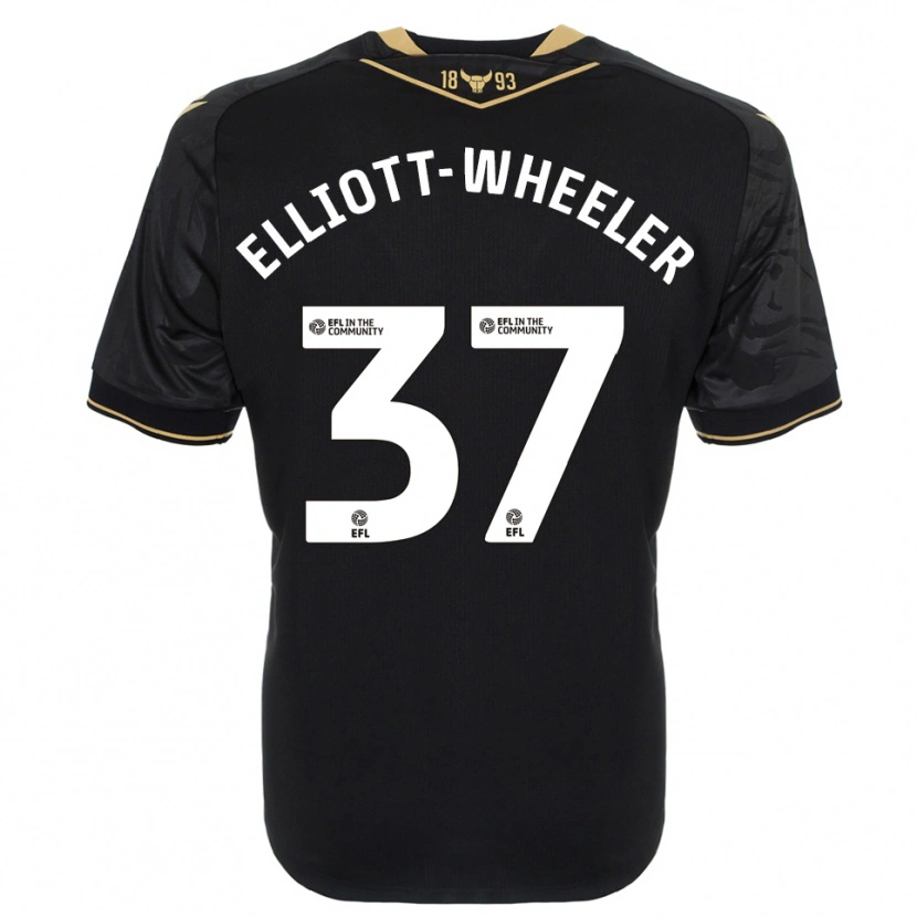 Danxen Homme Maillot Aidan Elliott-Wheeler #37 Noir Or Tenues Extérieur 2025/26 T-Shirt