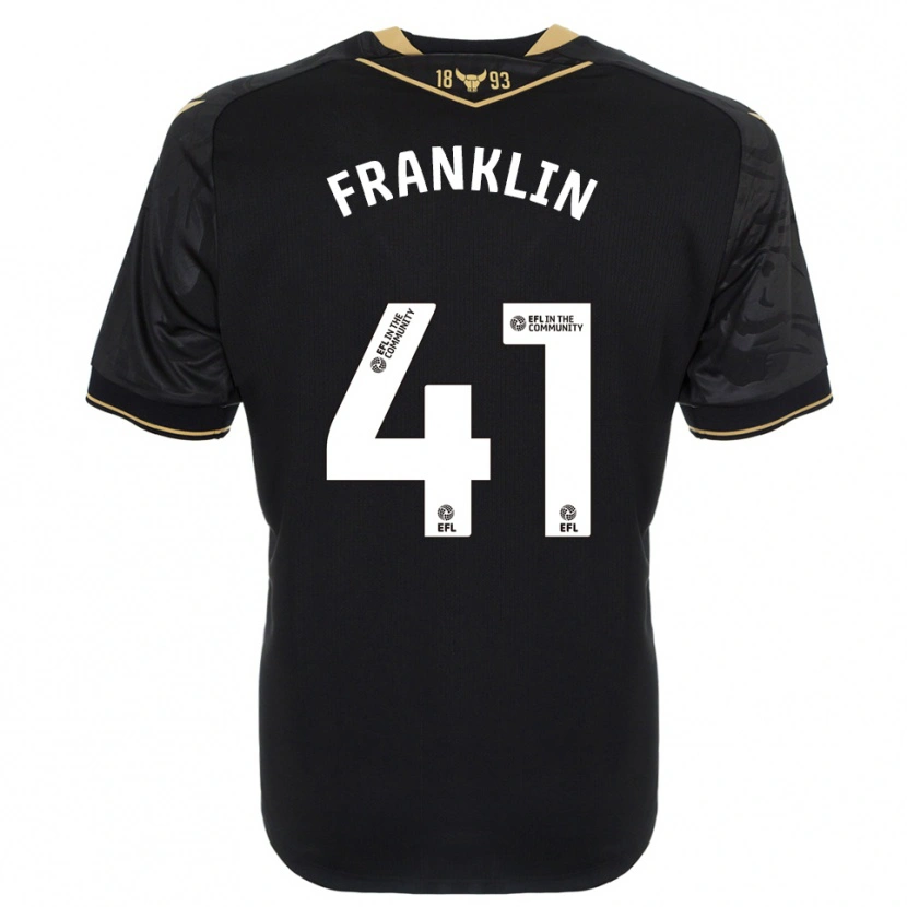 Danxen Homme Maillot George Franklin #41 Noir Or Tenues Extérieur 2025/26 T-Shirt