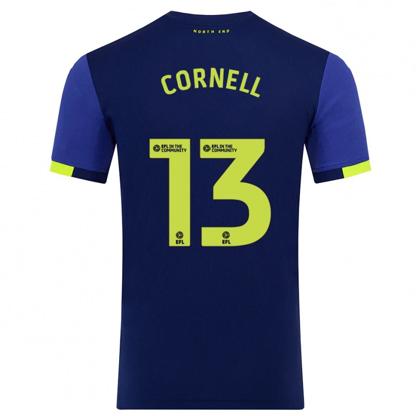 Danxen Homme Maillot David Cornell #13 Marine Jaune Tenues Extérieur 2025/26 T-Shirt