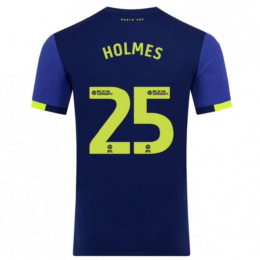 Danxen Homme Maillot Duane Holmes #25 Marine Jaune Tenues Extérieur 2025/26 T-Shirt