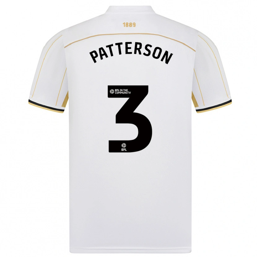 Danxen Homme Maillot Lennon Patterson #3 Blanc Or Tenues Extérieur 2025/26 T-Shirt