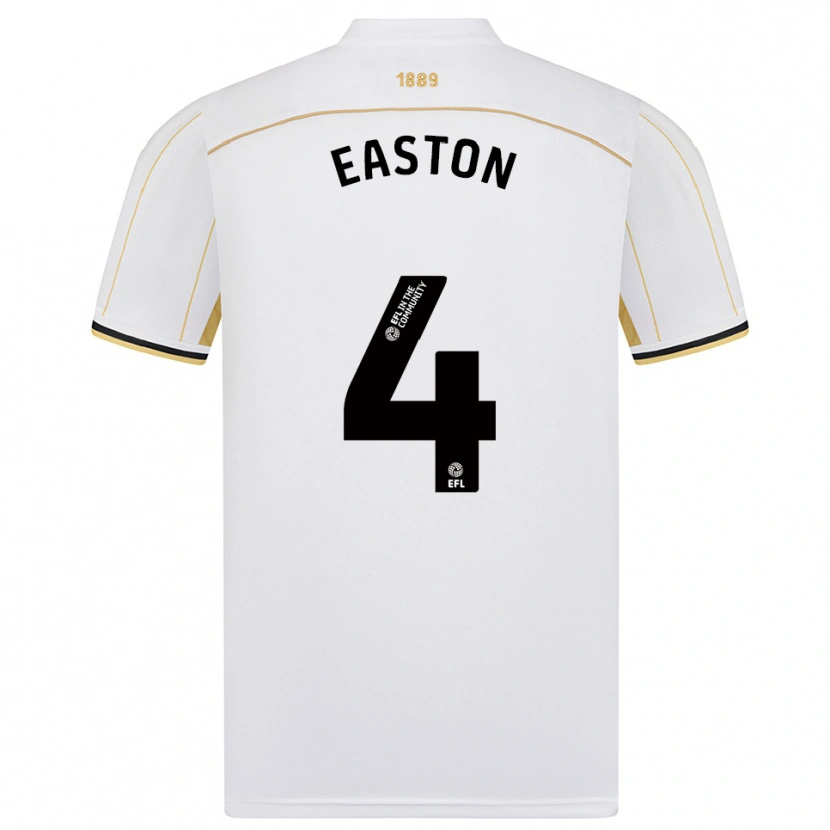 Danxen Homme Maillot Evan Easton #4 Blanc Or Tenues Extérieur 2025/26 T-Shirt