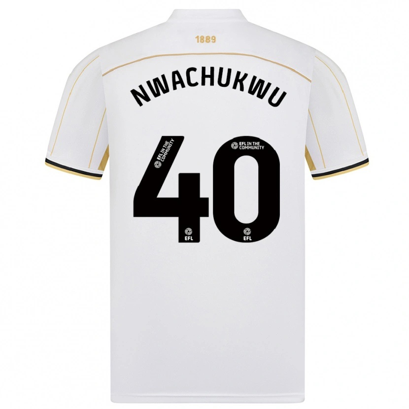 Danxen Homme Maillot Christian Nwachukwu #40 Blanc Or Tenues Extérieur 2025/26 T-Shirt