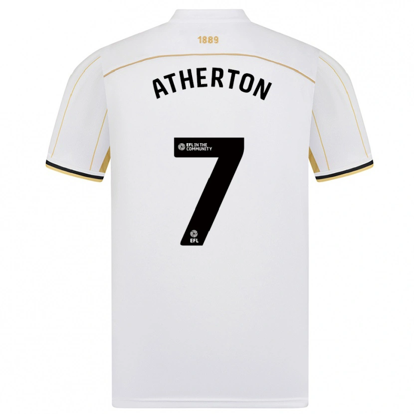 Danxen Homme Maillot Alfie Atherton #7 Blanc Or Tenues Extérieur 2025/26 T-Shirt