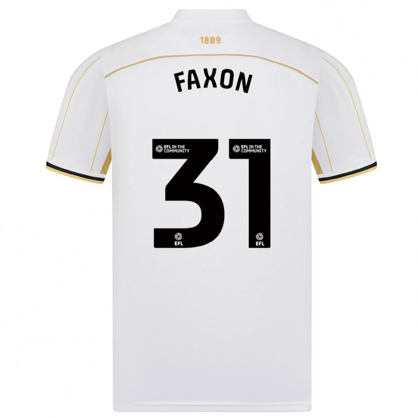 Danxen Homme Maillot Luke Faxon #31 Blanc Or Tenues Extérieur 2025/26 T-Shirt
