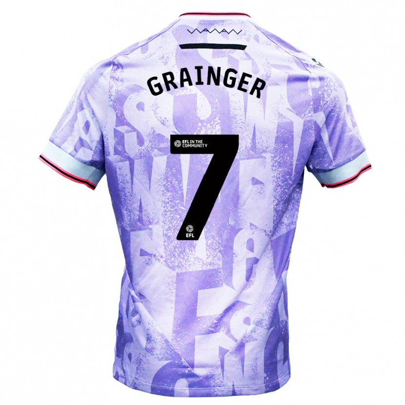 Danxen Homme Maillot William Grainger #7 Lilas Blanc Tenues Extérieur 2025/26 T-Shirt