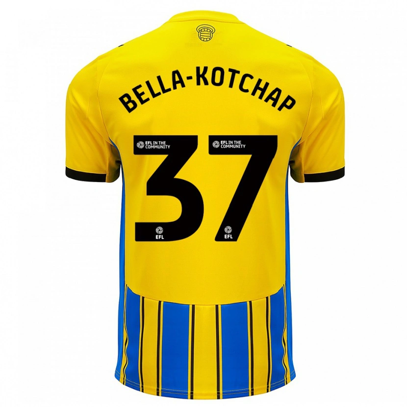 Danxen Homme Maillot Armel Bella-Kotchap #37 Bleu Jaune Tenues Extérieur 2025/26 T-Shirt