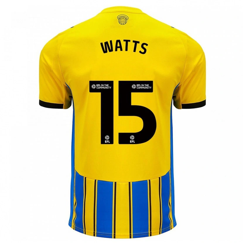 Danxen Homme Maillot Harry Watts #15 Bleu Jaune Tenues Extérieur 2025/26 T-Shirt