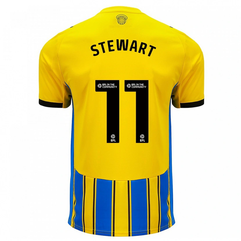 Danxen Homme Maillot Ross Stewart #11 Bleu Jaune Tenues Extérieur 2025/26 T-Shirt