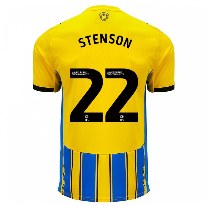 Danxen Homme Maillot Fran Stenson #22 Bleu Jaune Tenues Extérieur 2025/26 T-Shirt