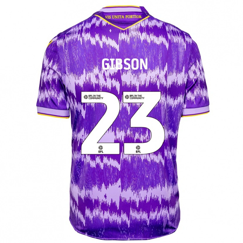 Danxen Homme Maillot Ben Gibson #23 Violet Jaune Tenues Extérieur 2025/26 T-Shirt