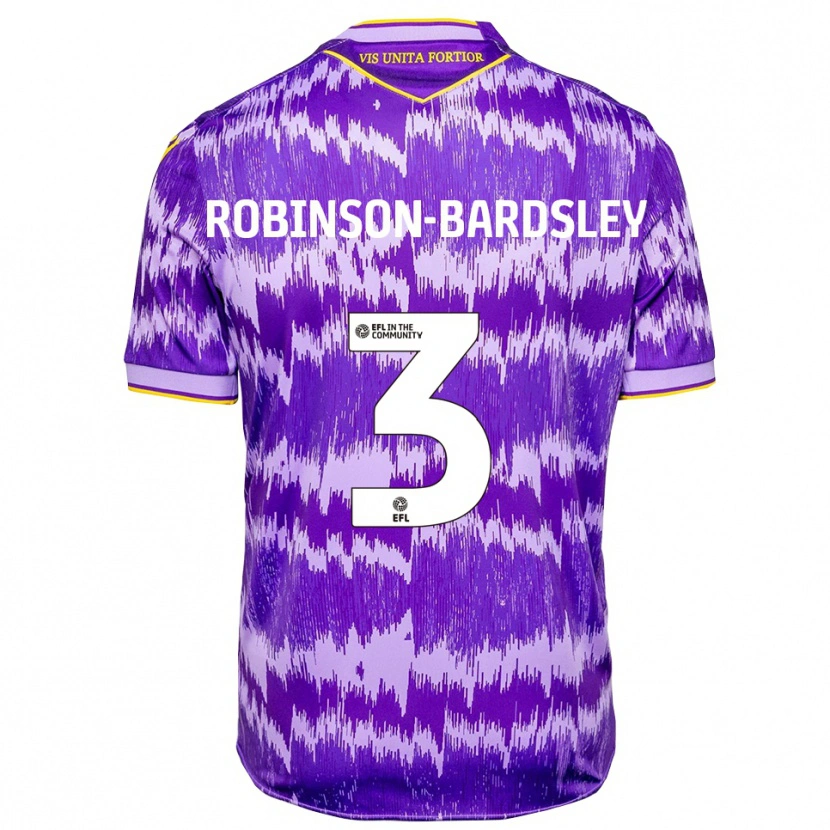 Danxen Homme Maillot Rocco Robinson-Bardsley #3 Violet Jaune Tenues Extérieur 2025/26 T-Shirt