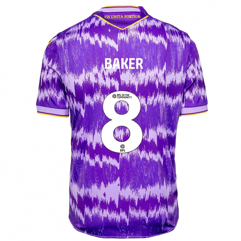 Danxen Homme Maillot Lewis Baker #8 Violet Jaune Tenues Extérieur 2025/26 T-Shirt