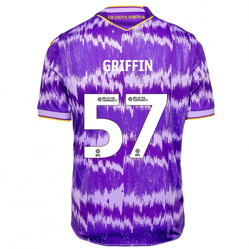 Danxen Homme Maillot Jake Griffin #57 Violet Jaune Tenues Extérieur 2025/26 T-Shirt