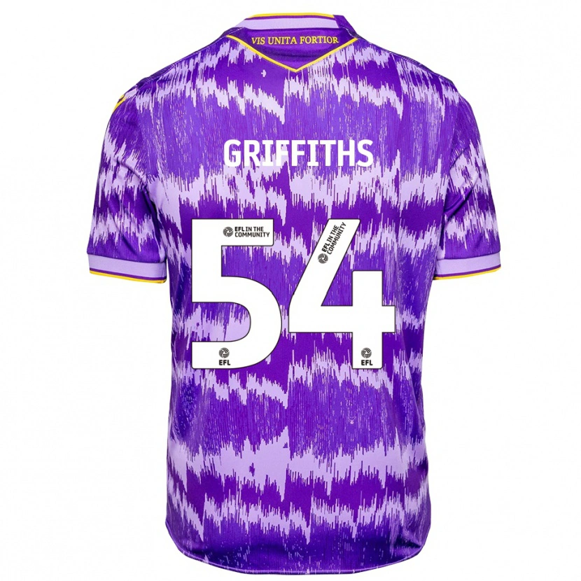 Danxen Homme Maillot Jack Griffiths #54 Violet Jaune Tenues Extérieur 2025/26 T-Shirt