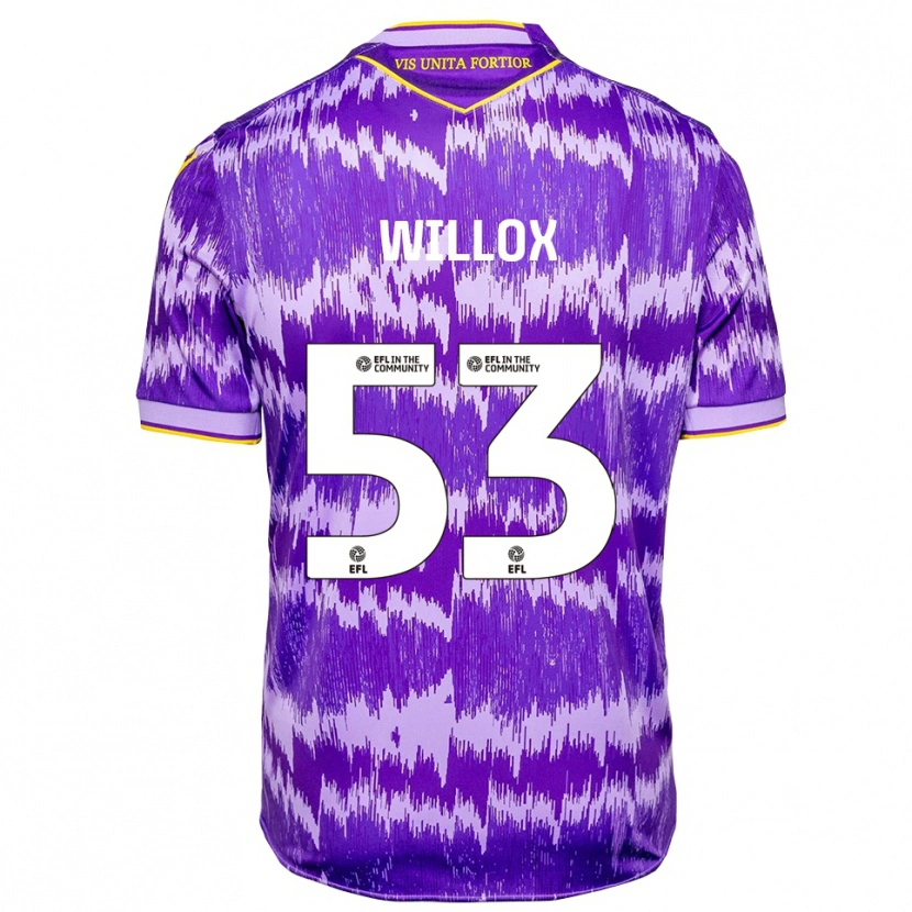Danxen Homme Maillot Kieron Willox #53 Violet Jaune Tenues Extérieur 2025/26 T-Shirt