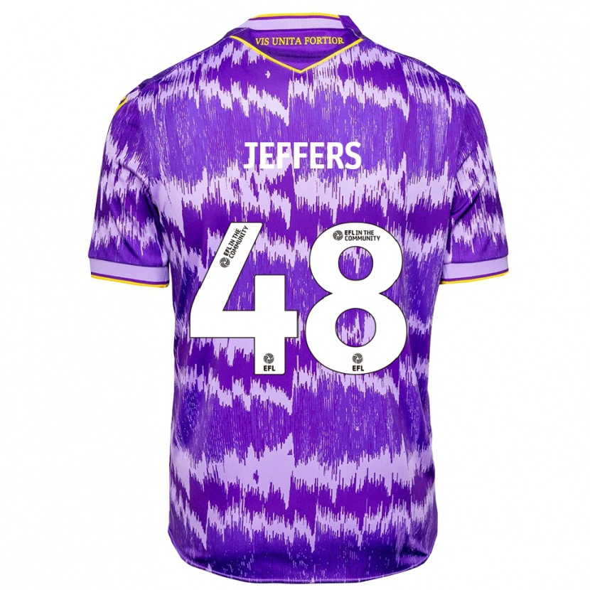 Danxen Homme Maillot Keke Jeffers #48 Violet Jaune Tenues Extérieur 2025/26 T-Shirt