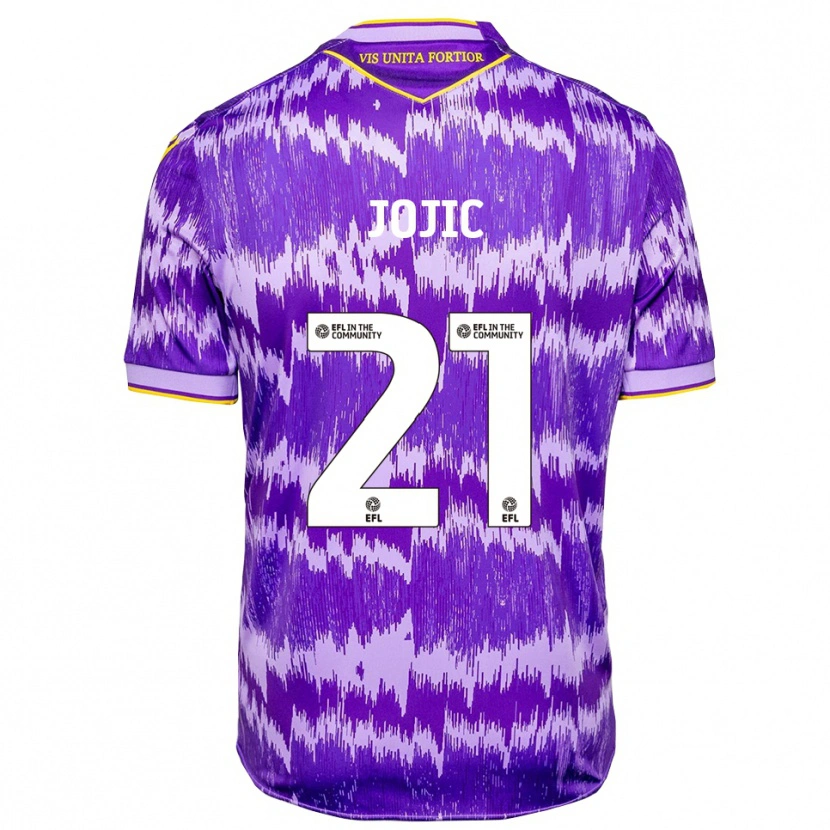 Danxen Homme Maillot Nikola Jojic #21 Violet Jaune Tenues Extérieur 2025/26 T-Shirt