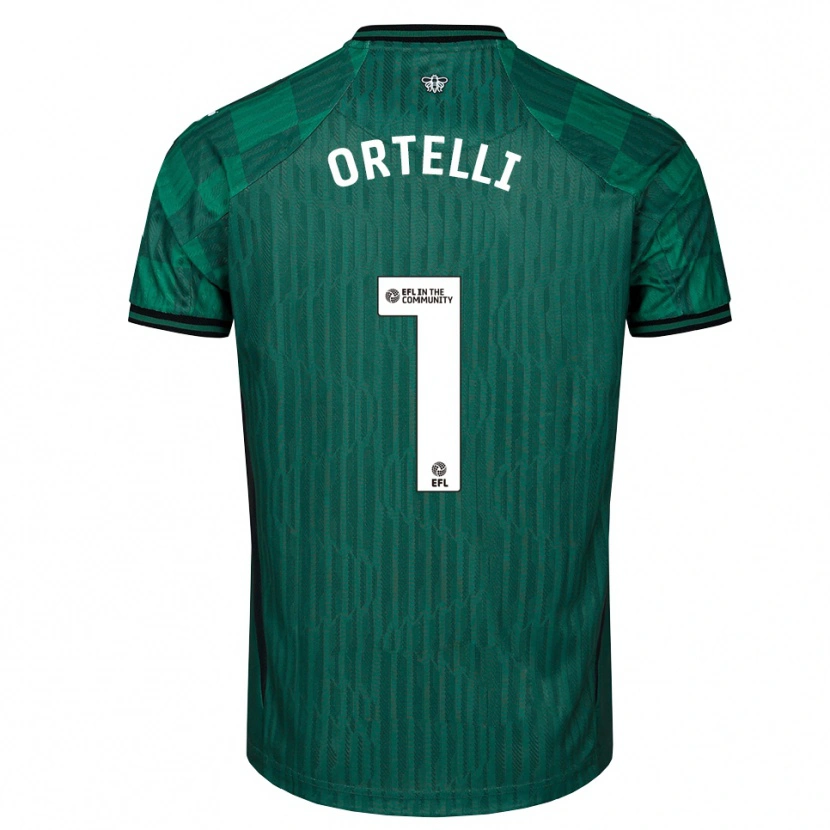 Danxen Homme Maillot Gabriel Ortelli #1 Vert Noir Tenues Extérieur 2025/26 T-Shirt
