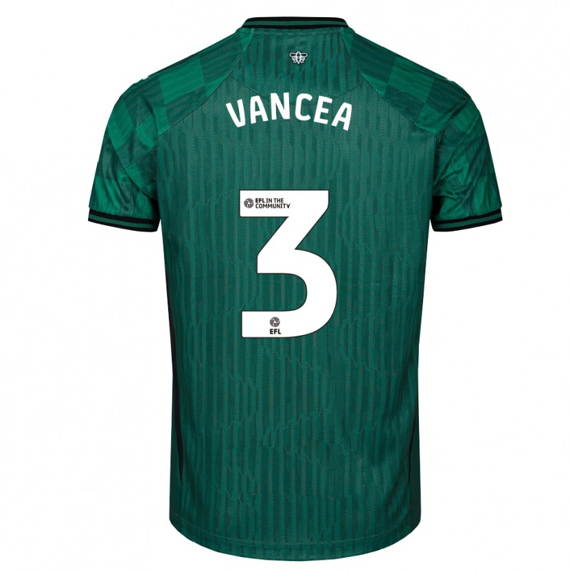 Danxen Homme Maillot Raul Vancea #3 Vert Noir Tenues Extérieur 2025/26 T-Shirt