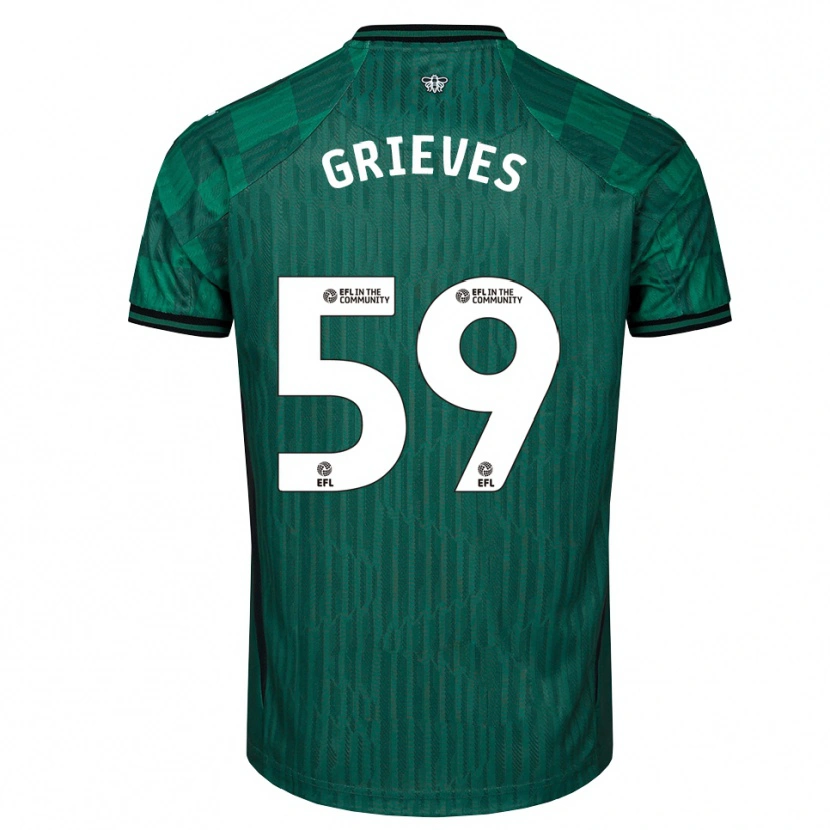 Danxen Homme Maillot Jack Grieves #59 Vert Noir Tenues Extérieur 2025/26 T-Shirt