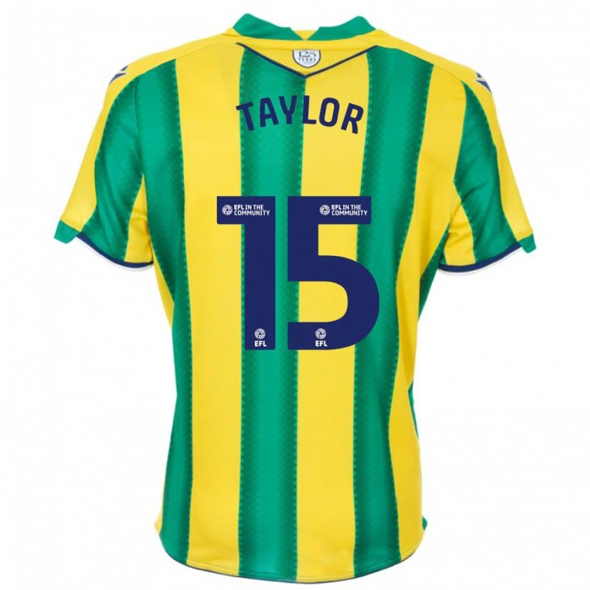 Danxen Homme Maillot Caleb Taylor #15 Jaune Vert Tenues Extérieur 2025/26 T-Shirt