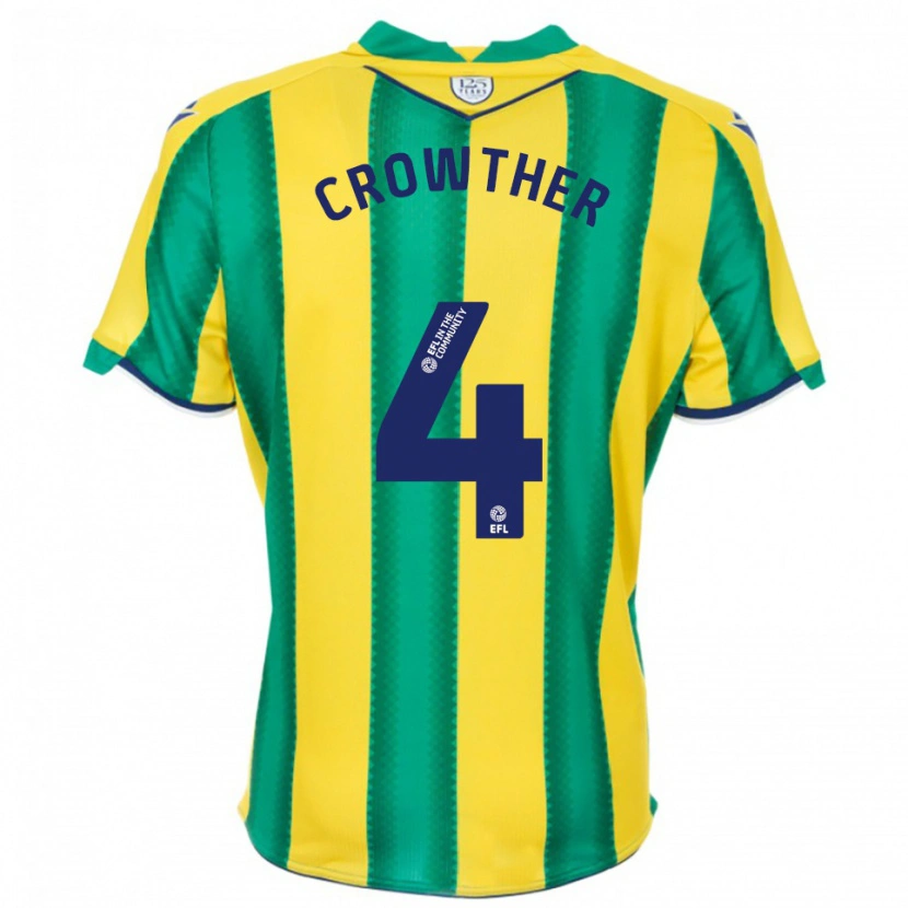 Danxen Homme Maillot Matthew Crowther #4 Jaune Vert Tenues Extérieur 2025/26 T-Shirt