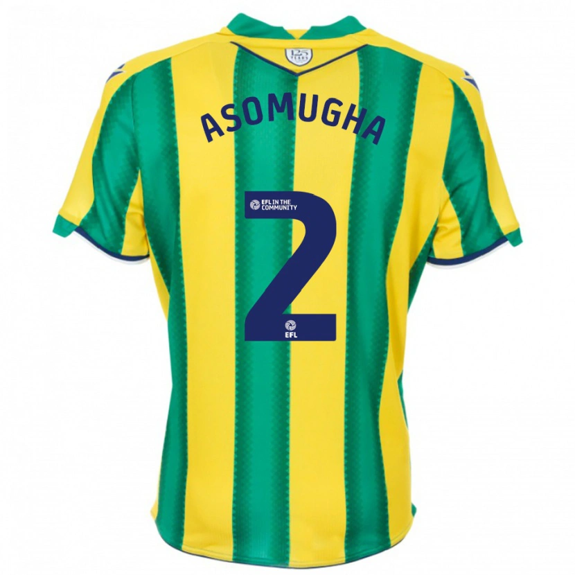 Danxen Homme Maillot Joel Asomugha #2 Jaune Vert Tenues Extérieur 2025/26 T-Shirt
