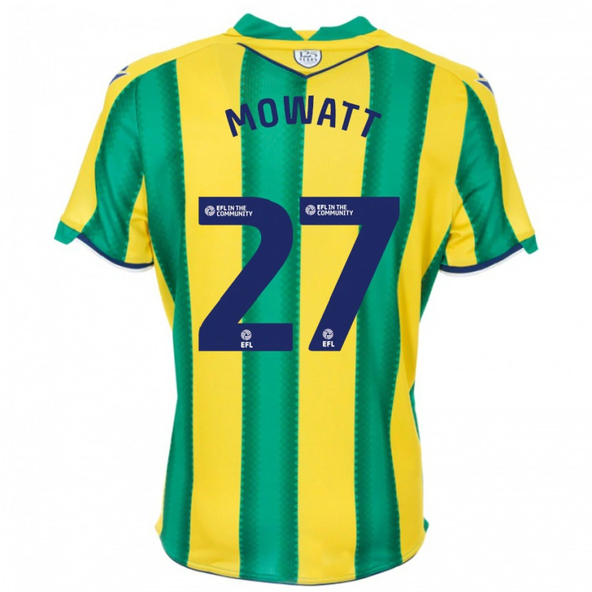 Danxen Homme Maillot Alex Mowatt #27 Jaune Vert Tenues Extérieur 2025/26 T-Shirt