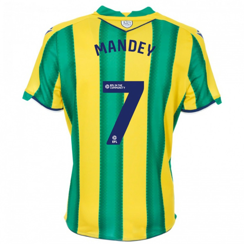 Danxen Homme Maillot Souleyman Mandey #7 Jaune Vert Tenues Extérieur 2025/26 T-Shirt