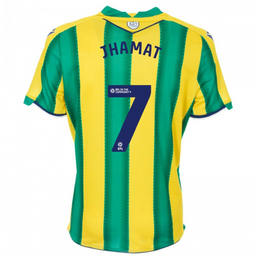 Danxen Homme Maillot Simran Jhamat #7 Jaune Vert Tenues Extérieur 2025/26 T-Shirt