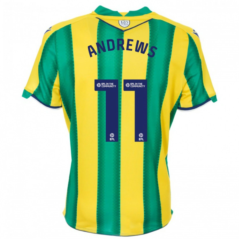 Danxen Homme Maillot Marli Rhodes-Andrews #11 Jaune Vert Tenues Extérieur 2025/26 T-Shirt