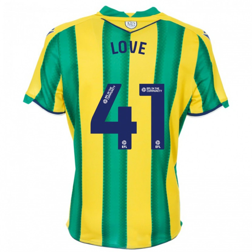 Danxen Homme Maillot Layton Love #41 Jaune Vert Tenues Extérieur 2025/26 T-Shirt