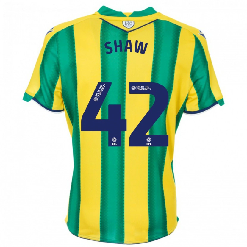 Danxen Homme Maillot Josh Shaw #42 Jaune Vert Tenues Extérieur 2025/26 T-Shirt