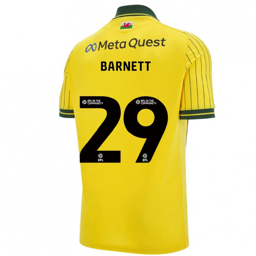 Danxen Homme Maillot Ryan Barnett #29 Jaune Vert Tenues Extérieur 2025/26 T-Shirt