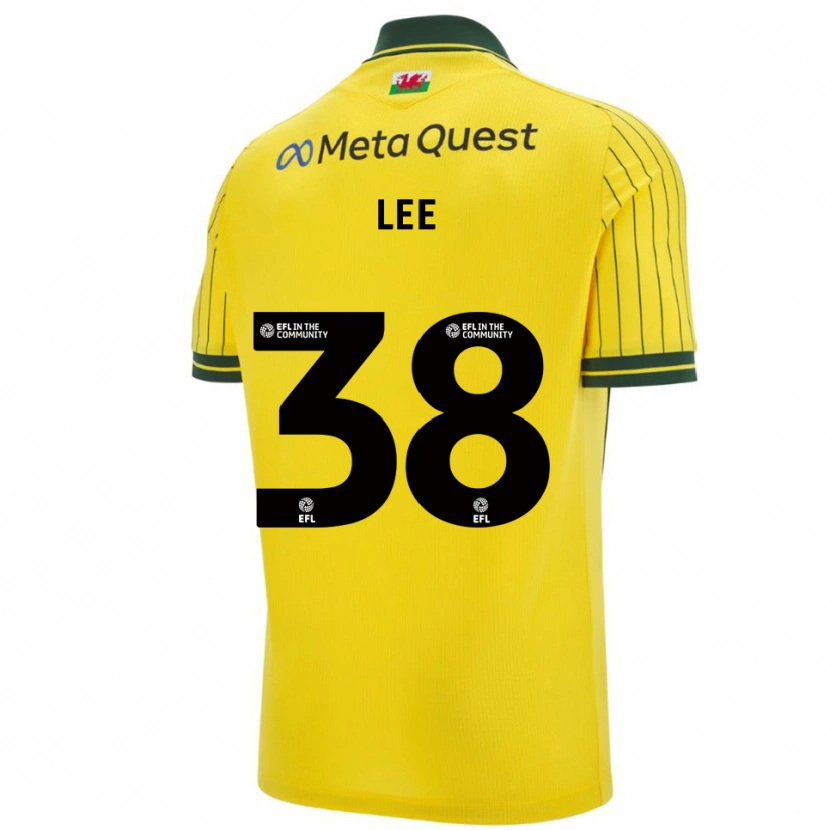 Danxen Homme Maillot Elliot Lee #38 Jaune Vert Tenues Extérieur 2025/26 T-Shirt