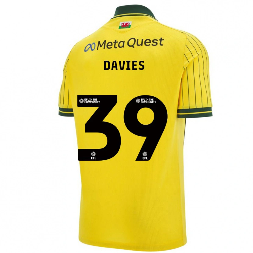 Danxen Homme Maillot Daniel Davies #39 Jaune Vert Tenues Extérieur 2025/26 T-Shirt
