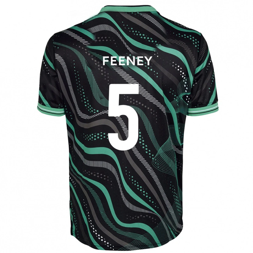 Danxen Homme Maillot Morgan Feeney #5 Noir Vert Tenues Extérieur 2025/26 T-Shirt