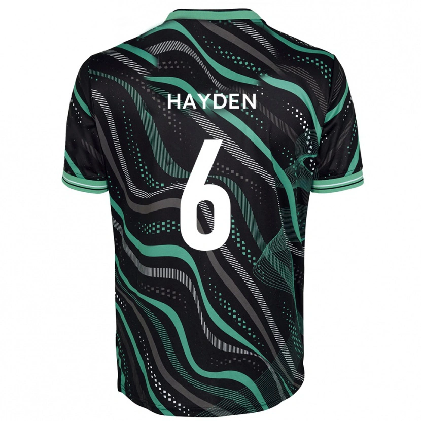Danxen Homme Maillot Aaron Hayden #6 Noir Vert Tenues Extérieur 2025/26 T-Shirt
